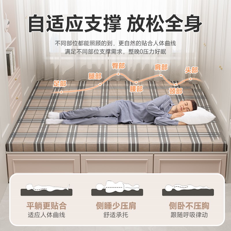 高密度回弹记忆棉床垫软垫家用榻榻米薄款垫子学生宿舍非海绵褥子
