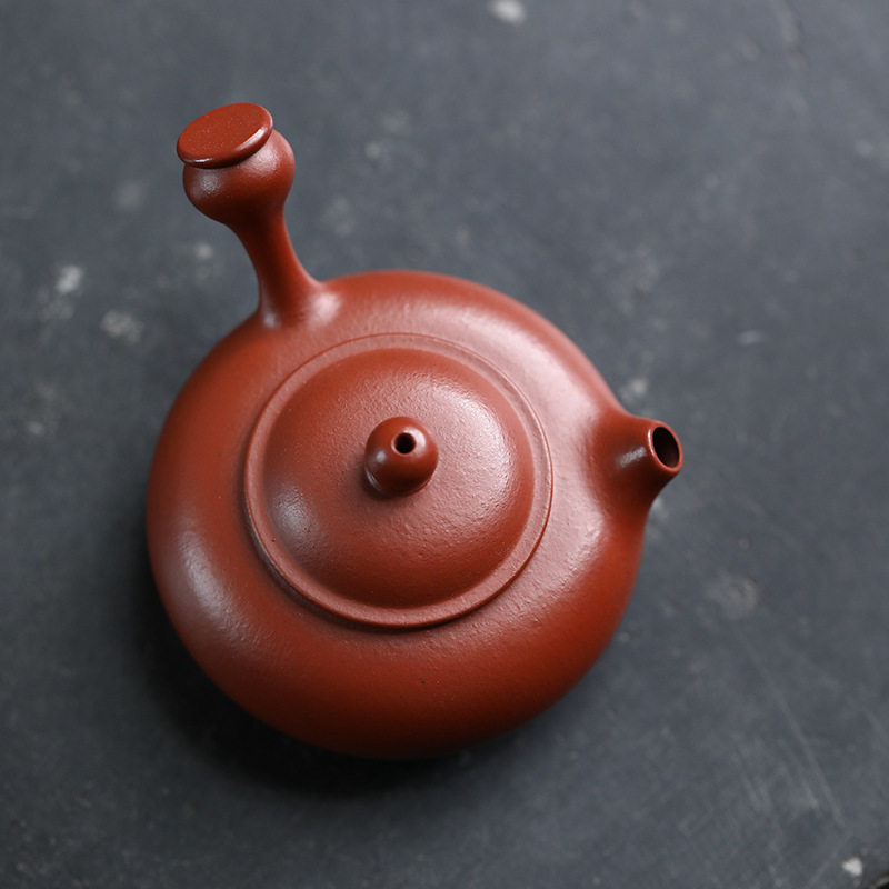 宜兴紫砂壶原矿朱泥壶侧把小茶壶防烫工夫泡茶壶小品茶具 唐羽壶