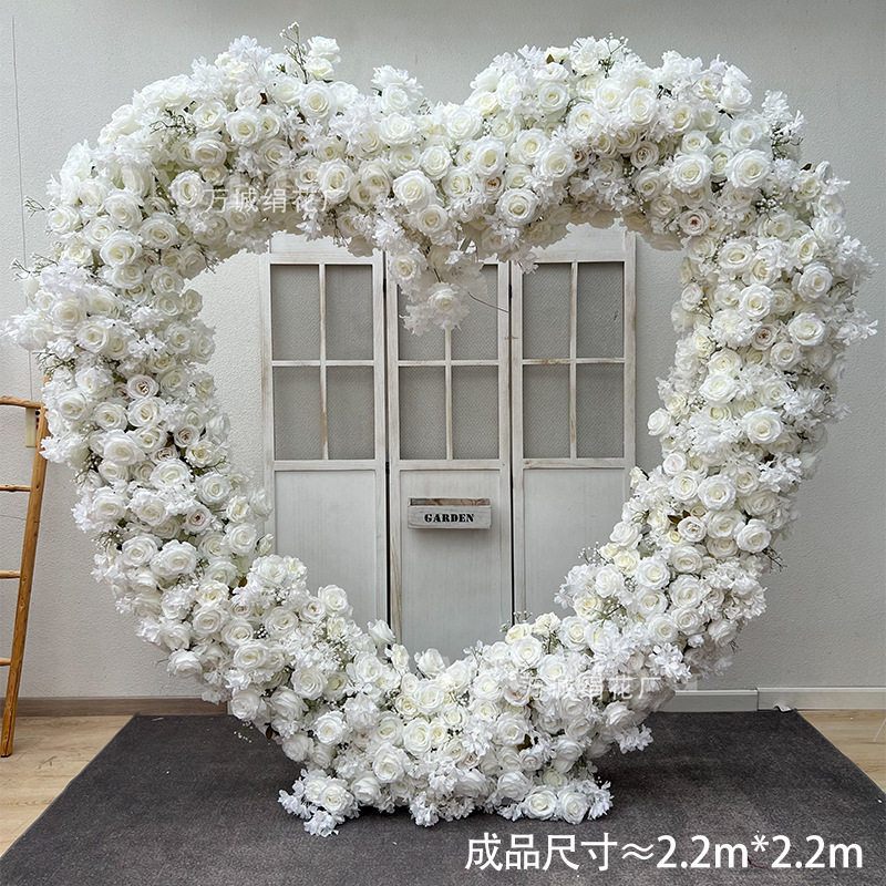 心型架子 仿真花 假花花艺婚礼 背景舞台摆放花求婚活动庆典装饰