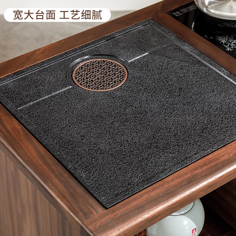 新中式胡桃木移动茶台家用实木茶水柜阳台带轮茶车烧水壶一体茶桌,商业/办公家具,办公茶水柜,淘宝优惠券,粉丝福利购,淘宝优惠卷