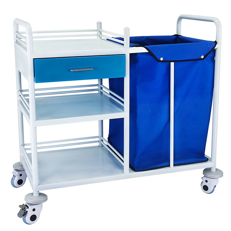 医用护理车不锈钢加厚防水被服护理车污物车医疗晨间污衣车扫床车