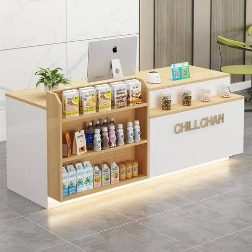 吧台店铺小型柜台超市收银台便利店柜台桌展示架奶茶店前台接待台