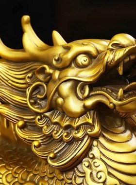 铜麒麟摆件公母一对大号公司前台办公室客厅玄Q关装饰乔迁送礼礼