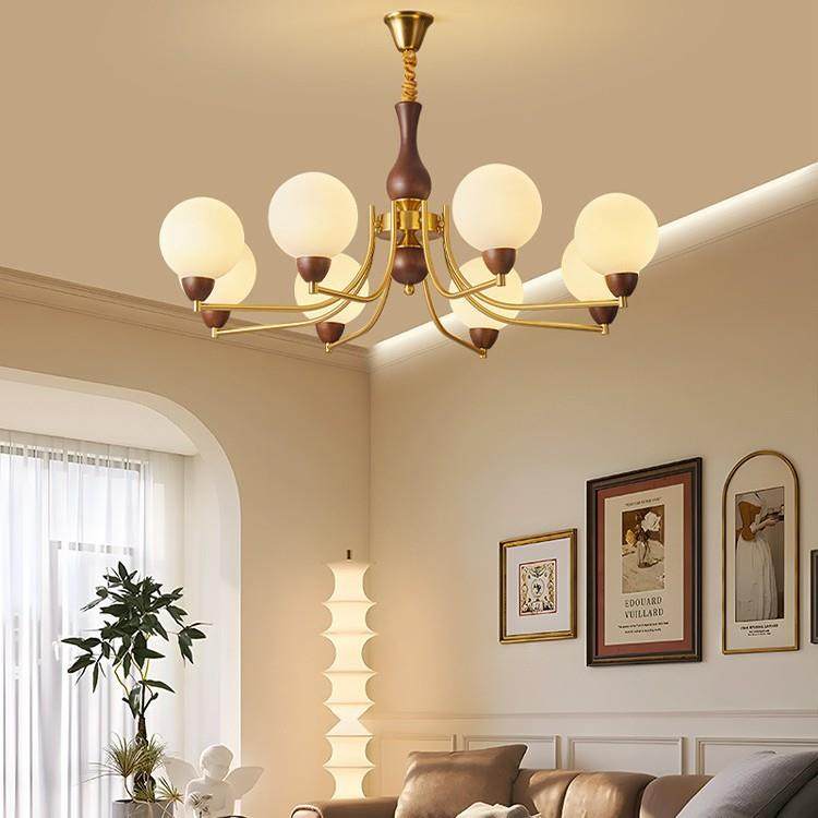 吊灯客厅灯中古轻奢魔豆灯美式复古餐厅灯法式高档胡桃木大厅灯具,收纳整理,烫衣板及配件,淘宝优惠券,粉丝福利购,淘宝优惠卷