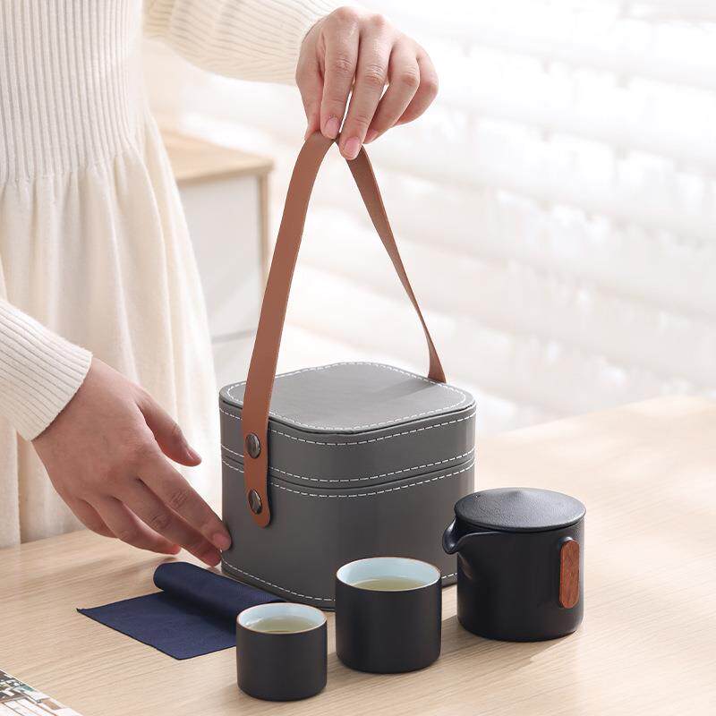 小清新新品一壶两杯旅行茶具露营装备一壶三杯茶具小套装年底送礼