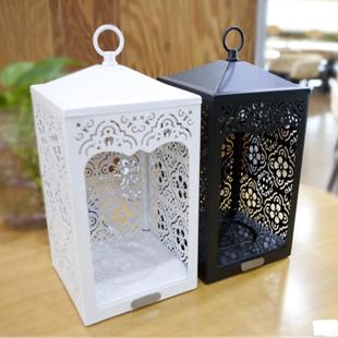 美式铁艺香薫融蜡台灯餐厅主卧床头台灯温馨浪漫复古镂空摆件悬挂