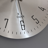 饰创意静音钟表 家居装 简约数字银色挂钟工业风客厅时钟时尚 个性