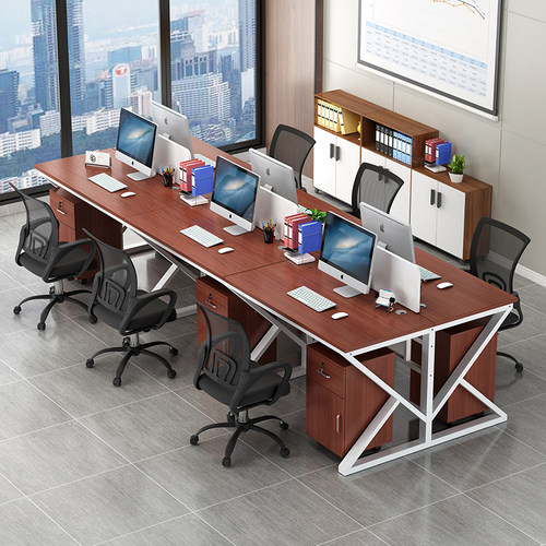 办公桌简约现代职员工作桌椅组合现代屏风双人位员工会议桌电脑桌