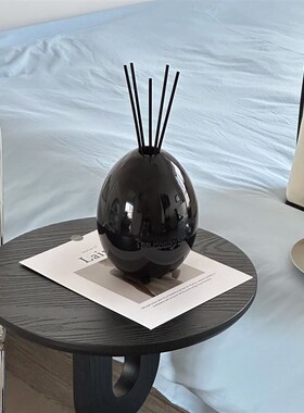 意式轻奢银色陶瓷蛋形香薰摆件样板房售楼处客厅书房家居酒店装饰