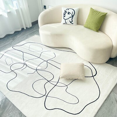 天津地毯客厅沙发茶几抽象高级发奢沙轻茶几家用卧室风nsi床边毯
