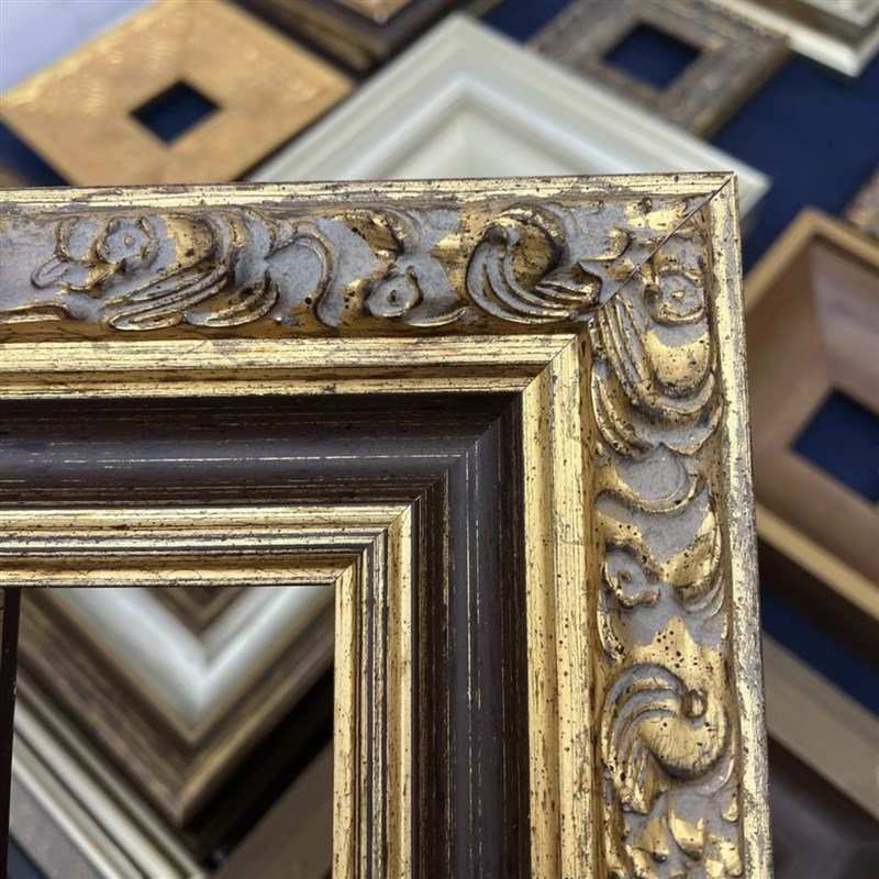 【可以定制】出j口复古欧式金色古典实木天隆大师画框相框镜框装