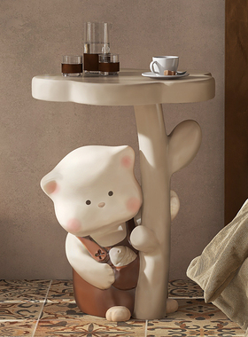 创意猫置物摆件大型落地客厅电视柜旁F托盘收纳轻奢卧室床头装饰