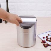 创意垃圾小垃圾桶迷你不锈钢桌面垃圾桶摇盖桌面收纳桶KTV餐桌筒