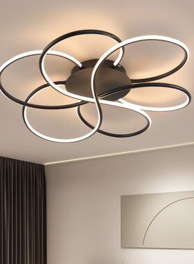 客厅灯简约现代大气圆形led吸顶灯家居照明卧室灯黑色白色经典款