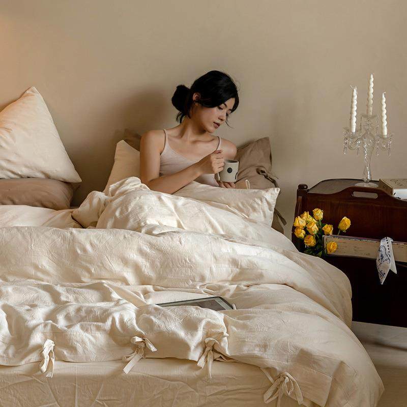 60支肌理纹浮雕纯棉双层纱绑带四件套纽扣款贡缎全棉水洗被套床单,自行车/骑行装备/零配件,更多零件/配件,淘宝优惠券,粉丝福利购,淘宝优惠卷