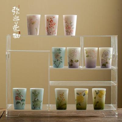 弥言十二花神茶杯套装手工陶瓷小号可乐杯简约现代喝茶主人杯中式