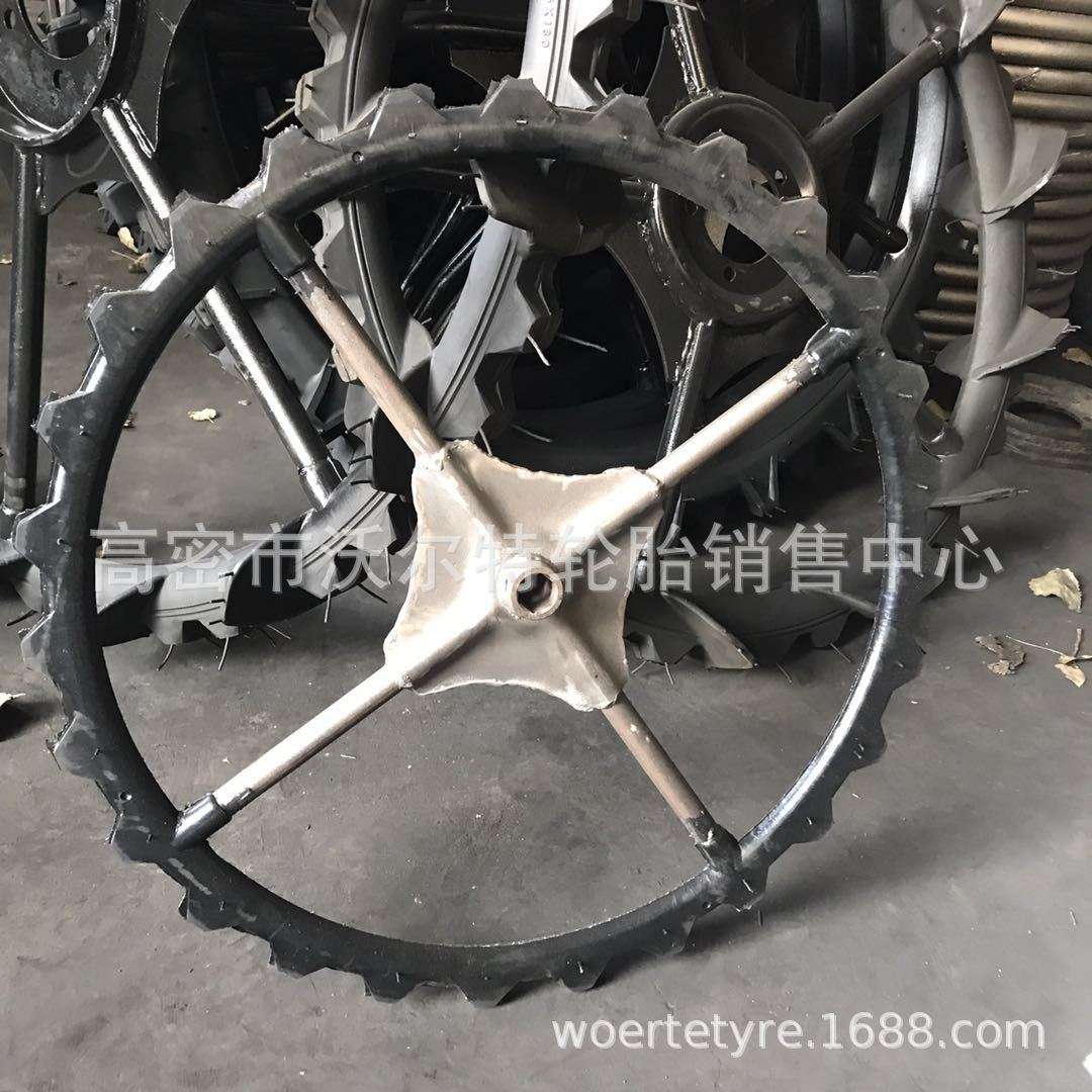农用机械插秧机运苗植保机橡胶钢圈一体实心轮胎拖拉机改装窄轮子
