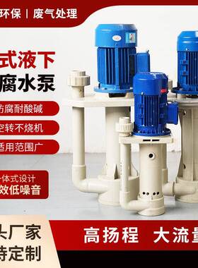 塑料PP液下泵立式耐酸碱槽内泵化工冷却脱硫泵循环水泵耐腐蚀