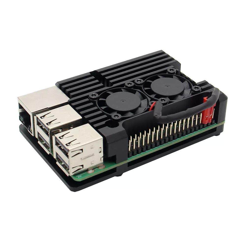 树莓派主板外壳盒子RaspberryPi3代b型2b/3b+铝合金散热壳子配件