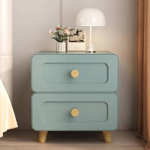 床头柜床边储物柜卧室边柜收纳柜奶油风铁艺多巴胺金属家用抽屉柜