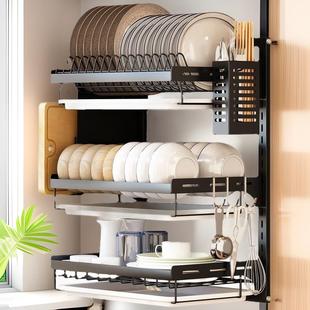 厨房碗架沥水架置物架壁挂免打孔墙上晾碗筷子收纳架台面放碗碟架