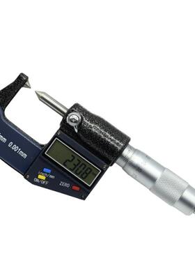 上海联羽电子双尖头千分尺0-25mm30度/60度数显外径分厘卡微米尺