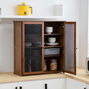 碗柜家用厨房桌面放碗橱柜简易灶台面出租房多功能收纳储置物柜子