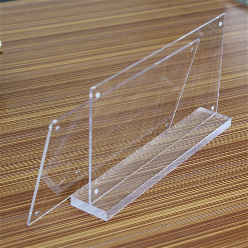 亚克力工位牌T型强磁台卡桌牌台签座位牌双面透明展示牌10*20cm