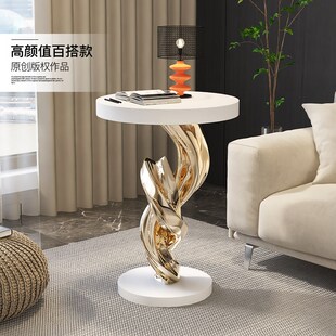大型中古风艺术客厅落地摆件电视柜沙发旁边几茶几高端大气装饰