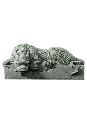 国风青砂石雕刻卧龙石玺摆件创意客厅办公室桌面鱼缸景观装饰摆设