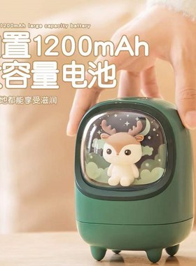 萌宠加湿器小型家用静音少女心礼物可爱办公室USBV充电创意香薰机