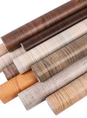 加厚桌面贴纸自粘黑白色木纹防水防E油耐高温书桌子衣柜子家具翻