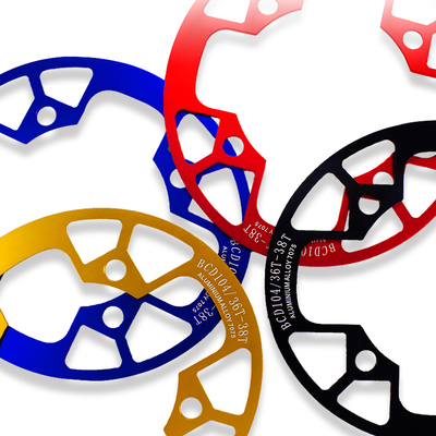 椭盘104bcd铝合金山地自行车正负齿盘片链盘牙盘护盘保护单车链罩