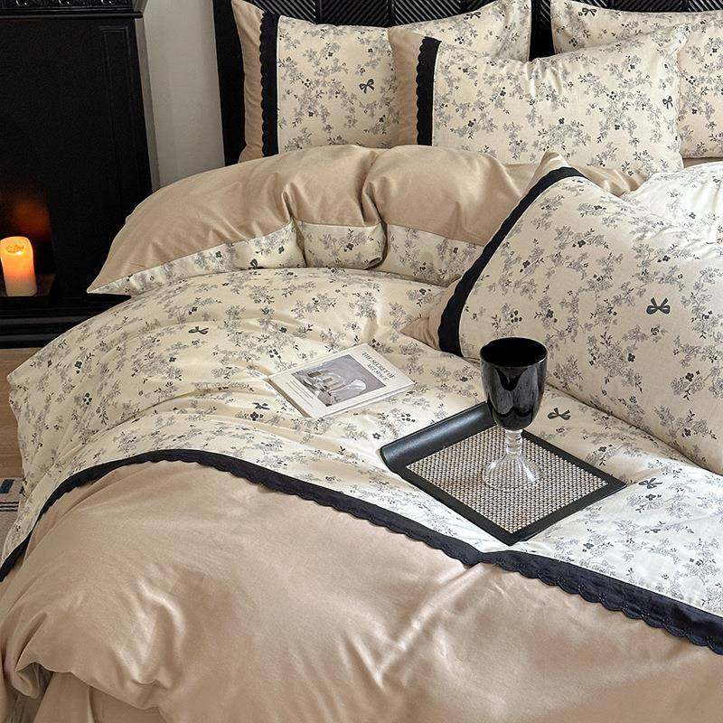 法式全棉碎花四件套纯棉花边少女复古床单被套学生宿舍三件套,鲜花速递/花卉仿真/绿植园艺,割草机/草坪机,淘宝优惠券,粉丝福利购,淘宝优惠卷