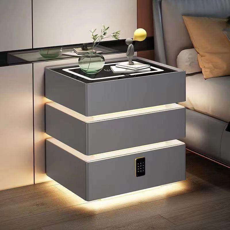 悬浮智能床头柜奶油风简约现代三抽多功能无线充密码锁实木床头柜,鲜花速递/花卉仿真/绿植园艺,割草机/草坪机,淘宝优惠券,粉丝福利购,淘宝优惠卷