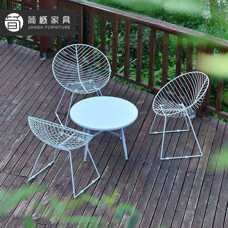 户外别墅阳台一桌两椅花园庭院桌椅家具休闲网红奶茶店咖啡桌椅