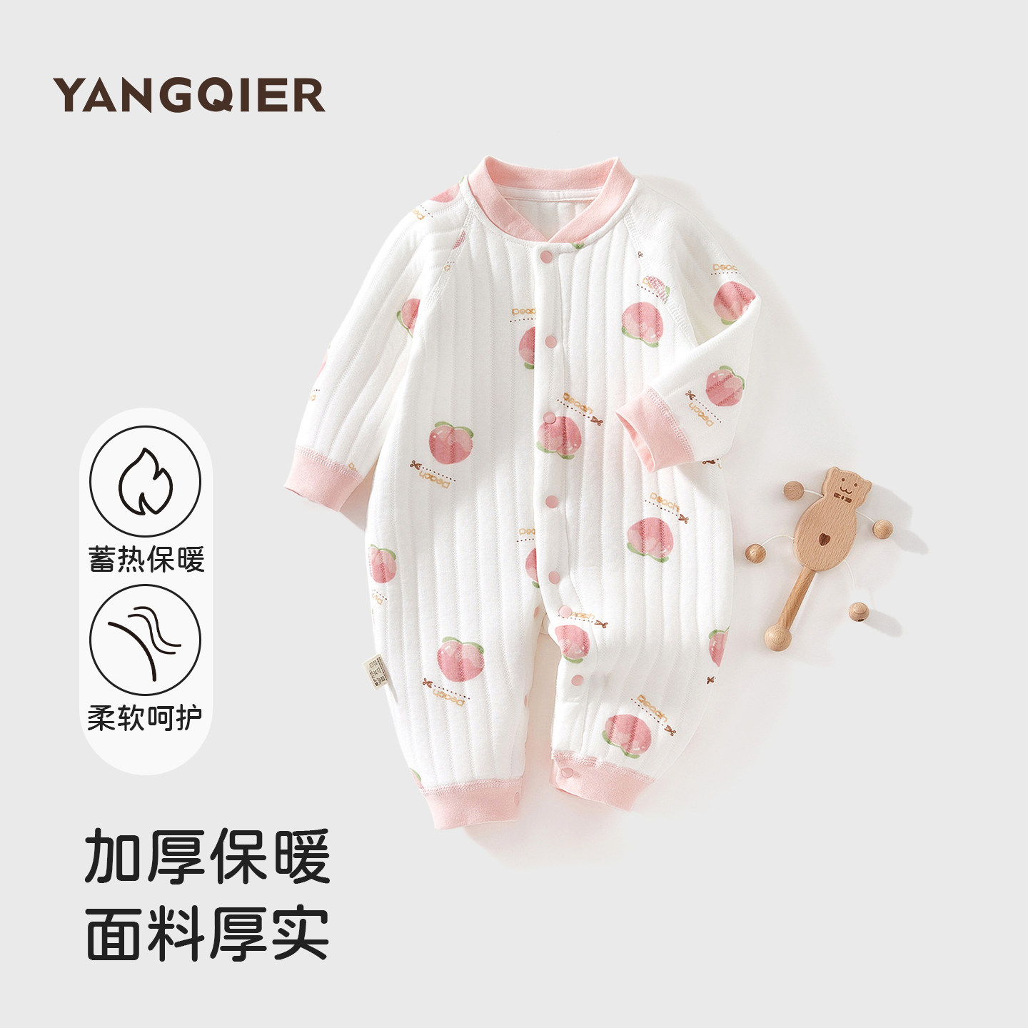 婴儿连体衣冬季保暖长袖哈衣秋冬打底保暖衣新生宝宝衣服冬装睡衣