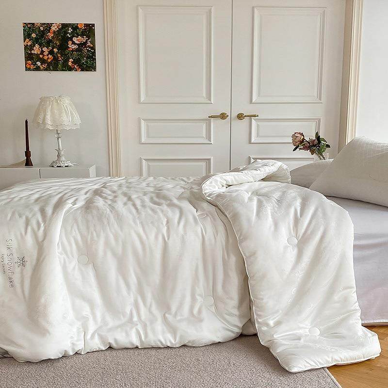 纯白色60支提花烫钻蚕丝雪绒四季被加厚保暖双人春秋被四季家用,特色手工艺,其他特色工艺品,淘宝优惠券,粉丝福利购,淘宝优惠卷