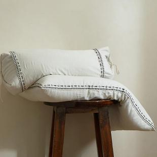 款 90%棉枕头四季 荞麦枕单双人护颈枕1 质朴棉麻苦荞枕10%亚麻 日式