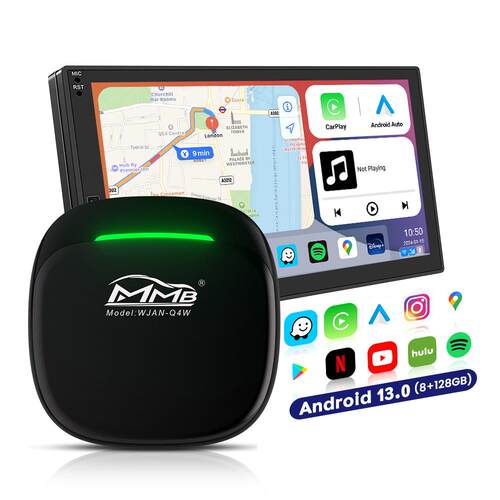 适用于奔驰车有线转无线carplay/安卓Auto高通八核车载视频盒