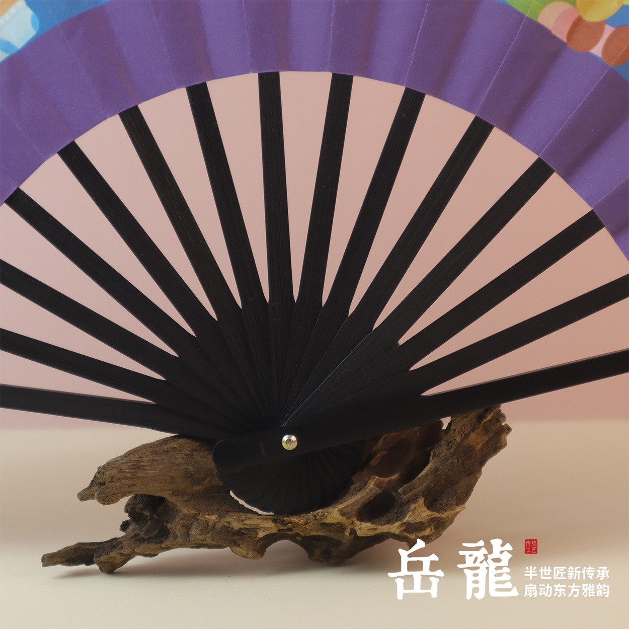 扇子十寸中国风儿童折叠竹扇绢布折扇古风汉服广告扇纸扇空白扇面图片