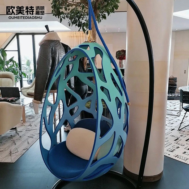 创意玻璃钢吊篮镂空树形装饰摆件室内家居艺术挂件现代简约装饰品