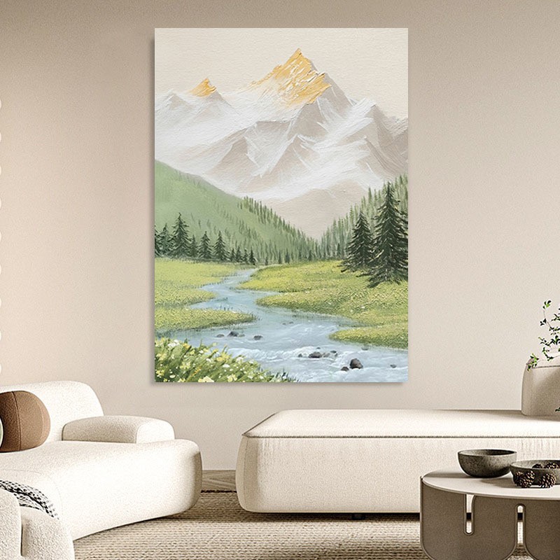 深圳大芬村油画客厅沙发背景装饰画床头挂画轻奢现代简约手绘肌理