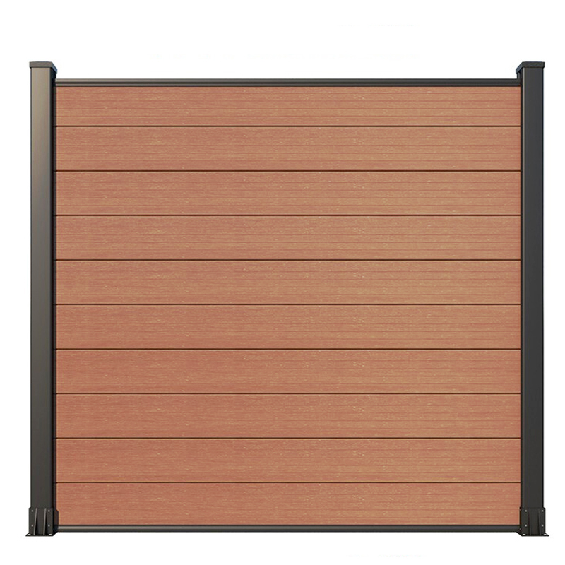 别墅庭院塑木围栏铝合金护栏木塑地板户外院N子防腐木地台铝艺栅