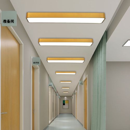 简约现代led吸顶灯金色长条形办公室工作室会议室教室培训室超市