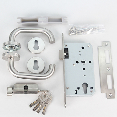 全套防火门锁304不锈钢防火锁6072分体锁5572锁体把手锁芯通用型