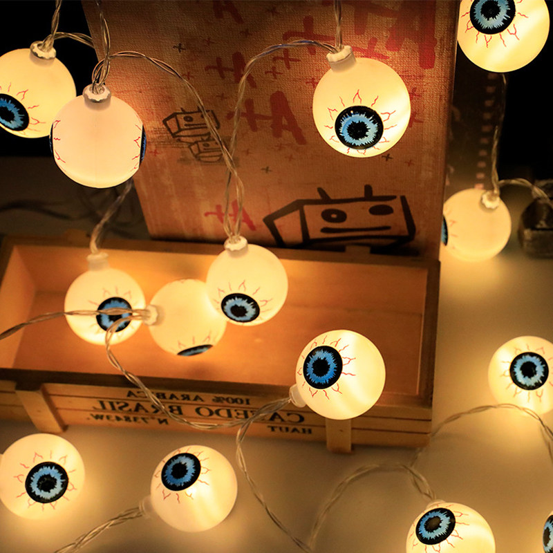 新款万圣节装饰发光灯串南瓜彩灯整人用品儿童幼儿园装扮挂饰道具
