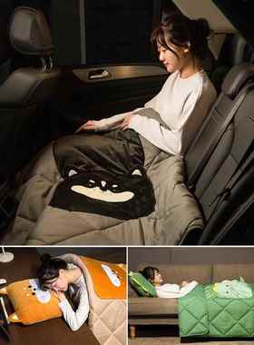 婚庆抱枕被子两用绸缎刺绣喜庆靠枕被大红色汽车沙W发靠垫送人礼