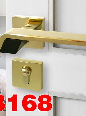 黑色简约室内卧室门锁磁吸木门锁家用PVD金色静音锁具套装通用型