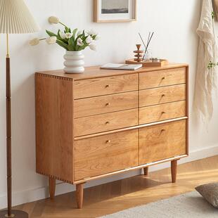 北欧樱桃木八斗柜卧室实木储物柜抽屉多功能客厅收纳日式餐边柜